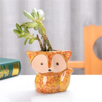 1 buc Ceramice Fox Ghiveci Micro Drăguț Mini Ghivece cu plante Suculente Flori Mici Vase de Bonsai Desene animate Plantat Flori in Ghivece Decorative
