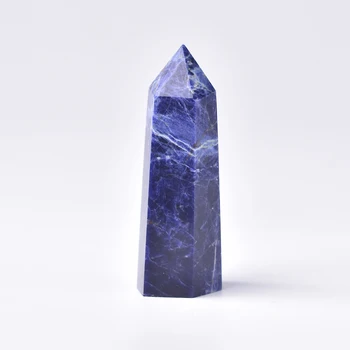 1 buc Cristal Natural Punct de Sodalit piatră de Vindecare Obelisc Albastru Cuarț Bagheta Ornament pentru Decor Acasă Energia Reiki Piramidă de Piatră