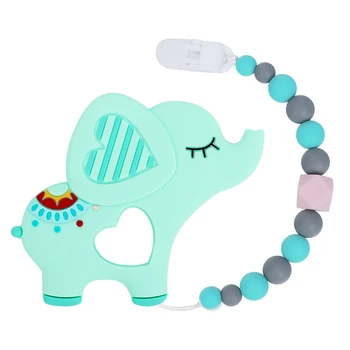1 buc Elefant Suzeta Silicon Lanțuri BPA Free Copilul Dentiție Colier Suzeta Jucarii de ros Dummy Titular Clip de Desene animate Teether