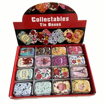 1 buc Epocă Desene animate Cutie de Tablă 5.5*3.8*2.5 cm Colorate mini caseta de staniu borcan sigilat ambalare cutii de bijuterii, cutie de bomboane mici cutii de depozitare
