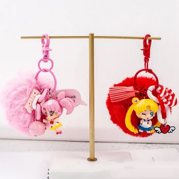 1 Buc Kawaii Blana Pom Pom Sailor Moon Fete Brelocuri Breloc Anime Cosplay Bell Accesorii Brelocuri Pandantiv Figura Jucarii Si Cadouri
