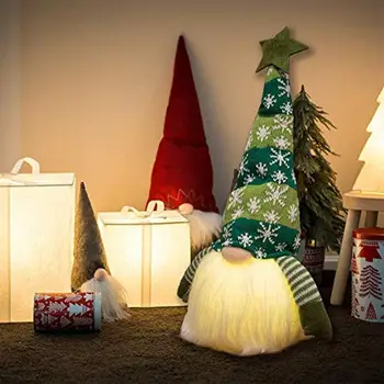 1 BUC LED-uri de Lumină Perdeaua de Pluș Păpușă Jucărie de Crăciun Handmade, Gnome Elf Pitic Pentru Cadou de Crăciun Ornament Decor Acasă Jucărie pentru Copii