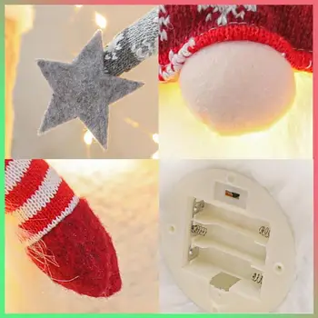 1 BUC LED-uri de Lumină Perdeaua de Pluș Păpușă Jucărie de Crăciun Handmade, Gnome Elf Pitic Pentru Cadou de Crăciun Ornament Decor Acasă Jucărie pentru Copii