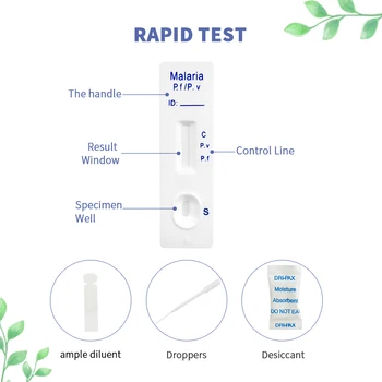1 BUC Malarie Antigen P. f/P. v de Testare Rapidă Casetă Boala Depistarea Malariei Test