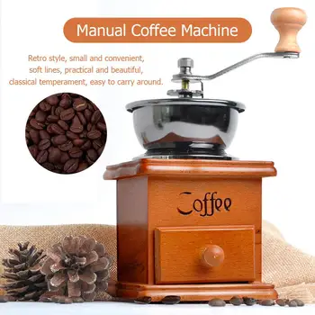 1 BUC Manual din Lemn Rasnita de Cafea Manivela Filtru de Cafea, Bucătărie Acasă Instrument de Birou Hand Made Manual de Cafea Grinde Roata Morii Instrument