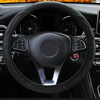 1 buc Masina Capac Volan Carbon Siber Modele Sport Fără Inel Interior cu Banda Elastica se Ocupe de 38 cm