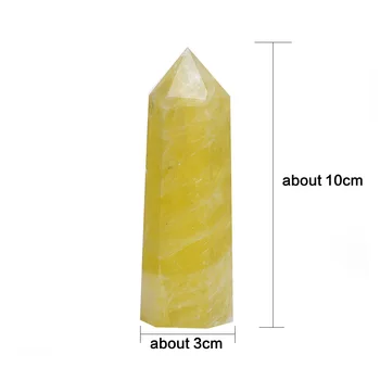 1 buc Naturale Citrin Cristal Punct de Vindecare Obelisc Cuarț Galben Bagheta Ornament Frumos pentru Decor Acasă Reiki Piatra 10x3cm