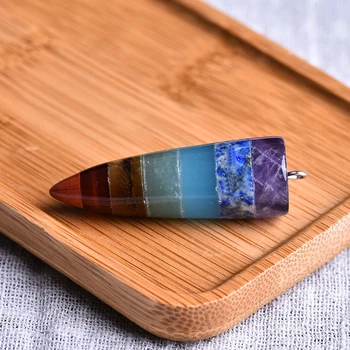 1 BUC Naturale Cristal Colorat Glonț Pandantiv Guardian Piatră prețioasă Cristal de Cuarț Unisex Meserii Colier DIY Cadou Bijuterii