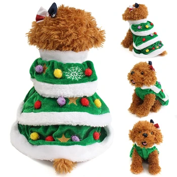 1 buc Pom de Crăciun Teddy Câine Haină de Sărbătoare de Anul Nou Catelus Haine fără Mâneci Gât Rotund Costume Consumabile pentru animale de Companie