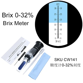 1 Buc Refractometru Miere metru 58-90% Brix/38-43°Bé/12-27% conținut de apă /Brix metru 0-32% Brix Apicultura instrumente Două modele