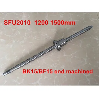 1 buc SFU2010 - 1200mm 1500mm ballscrew + piuliță cu bile cu BK15 / BF 15 end prelucrate CNC piese