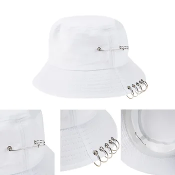 1 BUC Unisex Femei Bărbați Găleată Pălărie Pin Inele palarie de soare Capace de Pălării de Vară