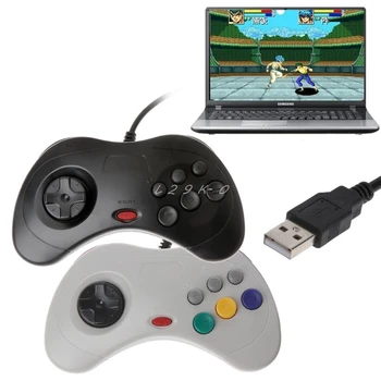 1 BUC USB Clasic Gamepad Controller Wired Joc Controler Joypad pentru Sega Saturn PC USB Gamepad Controller