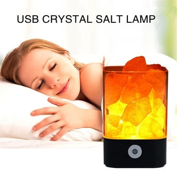 1 buc USB de Încărcare de Cristal Lampă de Sare Living Lumina Portabil Lumina de Noapte Ocazie Speciala Alb/Negru Bine Dormitor Birou de Lumini