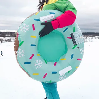 1 buc Zăpadă de Iarnă Jucărie Gonflabilă de Schi Cerc Cu Mâner Durabil Copii Adulți Zăpadă Tub de Schi Îngroșat Plutea Sanie #T3G