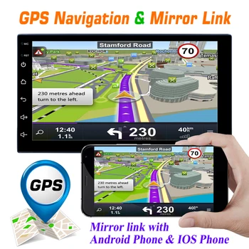 1 DIN Reglabil, Stereo al Mașinii Radio Android 9.1 7 Inch Ecran de Contact FM Quad-Core de Navigare GPS MP5 Player