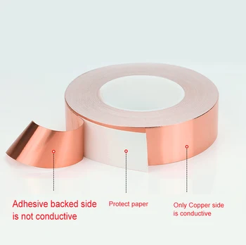 1 parte conductoare Alamă bandă adezivă 0,1 mm tablă de cupru lipici sprijinit de consiliul de film de Protectie semnal de telefon PCB conductivitate