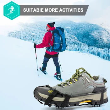 1 Pereche De Crampoane Mânere Femei Bărbați De 24 De Dinți Anti-Alunecare Pe Gheață Prindere Pantofi Cizme Ghete Spike Zăpadă Crampon Lanț În Aer Liber, Alpinism Drumeții
