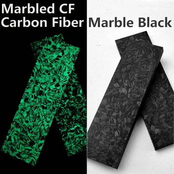 1 pereche de Marmură CF Fibra de Carbon de Marmură Neagră Cuțit DIY material mâner efect Luminos Zdrobit de carbon, rasina, luminos pulbere