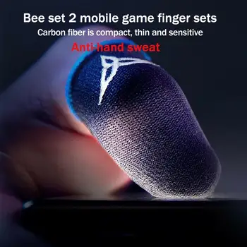 1 Pereche Respirabil Stup Sudoare-dovada de Ecran Profesionale Degetele Ating Maneca Telefon Mobil Pentru Pubg Deget de Jocuri Mănuși Ga L3X3