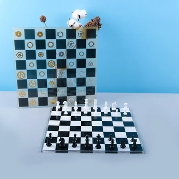 1 Set de Șah+Tablă de șah Silicon Mucegai Meserii DIY Instrument de Luare Tabla de Sah Cristal Rășină Epoxidică Mucegai
