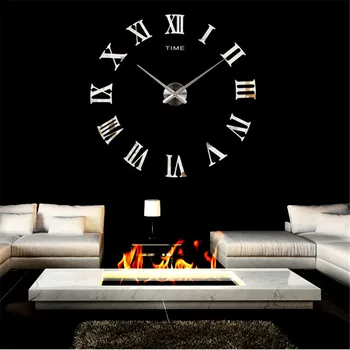 1 set decor Acasă mare roman oglindă moda moderne de Cuarț ceasuri living diy ceas de perete ceas