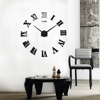 1 set decor Acasă mare roman oglindă moda moderne de Cuarț ceasuri living diy ceas de perete ceas