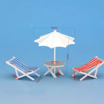1 Set/lot Arhitectura Materiale de Constructii Manual DIY Model de Nisip Modelul de Masă Cu Umbrelă de Soare Masă Beach Lounge Scaun