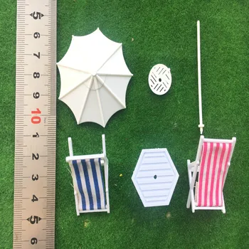 1 Set/lot Arhitectura Materiale de Constructii Manual DIY Model de Nisip Modelul de Masă Cu Umbrelă de Soare Masă Beach Lounge Scaun