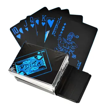1 Set PVC Poker Carti de Joc din Plastic rezistent la apa Negru Seturi de Cărți de Poker Clasic Trucuri de Magie Instrument Petrecere de Familie Jocuri Distractive