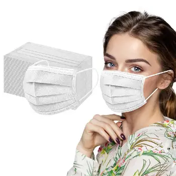 10/100/500pcs Mască de Unică folosință, 3 Straturi de Filtrare Non-țesute Masca de Imprimare Respirabil Alb Roz Negru-Violet Adult Fata de Gura Masca