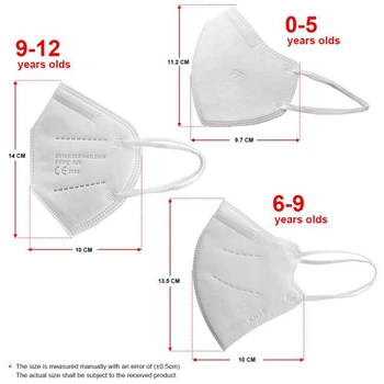 10-100buc kn95 ffp2 mascarillas masca de fata pentru copii ffp2mask ce protecție maske kn95 ffp2 reutilizabile masca copil, negra alb