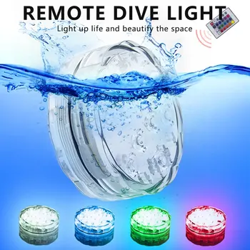 10/13 LED-uri de iluminat subacvatice Petrecere în aer liber de Decorare Gradina Controlat de la Distanță RGB Lumina Submersibil cu Baterii