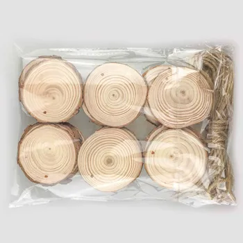 10-30buc Natura Pin Chip de Lemn Lustruit de Bază Handmake Ambarcațiuni Cu TreeBark Jurnal de Discuri Meserii DIY Nunta Petrecere Pictura 4-9cm
