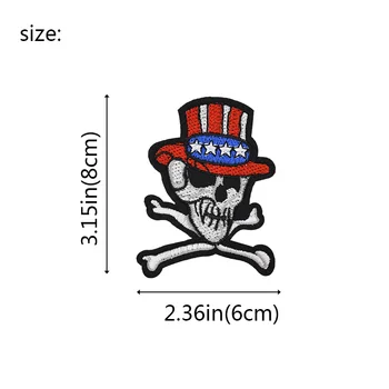10 buc craniu în pălărie patch-uri punk insigna pentru îmbrăcăminte de fier, patch-uri brodate fier pe patch-uri de accesorii de cusut pentru haine DIY
