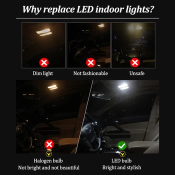 10 buc LED-uri lampa plăcuței de înmatriculare Pentru Renault Kangoo 2 II Mk 2008-2018 Auto bec LED-uri de Interior Lectură Harta Dom kit de lumina