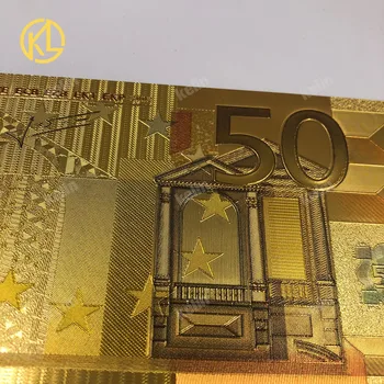 10 buc/lot Colorate 50 Euro Folie de Aur a Bancnotelor Euro în Bancnote False de Colectare de Bani pentru Acasă Decorare Cadou