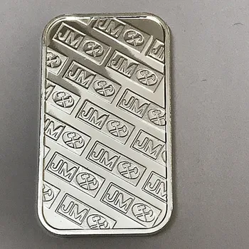 10 buc Non magnetice Johnson Matthey JM lingouri bar reale aur și argint placat cu lingou insigna 50 mm x 28 mm decor acasă baruri