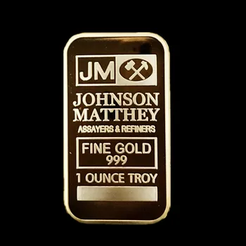 10 buc Non magnetice Johnson Matthey JM lingouri bar reale aur și argint placat cu lingou insigna 50 mm x 28 mm decor acasă baruri