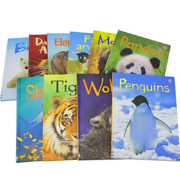 10 Buc/Set Incepatori Animale Engleză Carte Imagine A Lumii Animale Copii Pentru Copii Enciclopedia Animalelor Cărți De Lectură