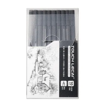 10 buc/set Marker Negru de Cerneală 0.1 0.2 0.3 0.4 0.5 Perie tip Stilou Marker Schiță Manga Impermeabil Marker de Desen Papetărie