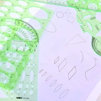 10 Buc Verde de Plastic Desene Template-uri Template-uri de Măsurare Geometrică Conducători de Școală și Rechizite de Birou