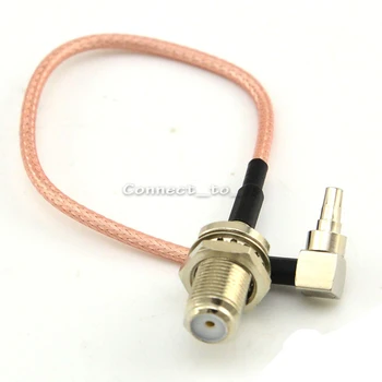 10 Bucati RF Conector F pentru CRC9 Cablu F de sex Feminin pentru a CRC9 Rightangle RG174, RG316 Coadă Cablu 15cm