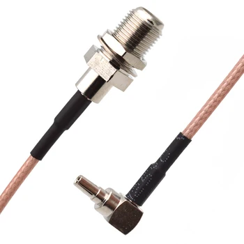 10 Bucati RF Conector F pentru CRC9 Cablu F de sex Feminin pentru a CRC9 Rightangle RG316 Coadă Cablu 15cm