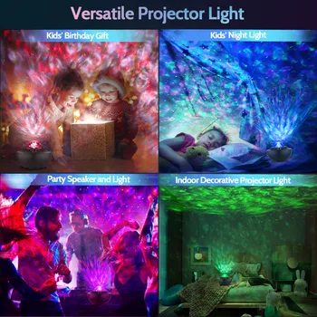 10 Culori Galaxy Star Cer Lumini Proiector LED Lumina de Noapte Atmosferă cu Muzică Bluetooth Speaker pentru Petrecere Copii, Cameră de