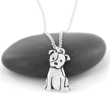 10 de Piese de Epocă pitbull & Staffordshire Terrier Pandantiv Coliere pentru Femei Lanț din Oțel Inoxidabil Coliere Petrecere Bijuterii