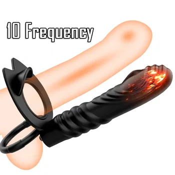 10 Frecventa Dubla Penetrare Anal Plug Dildo Butt Plug Vibrator Pentru Barbati Curea Pe Penis Vagin Plug Adult Jucarii Sexuale Pentru Cupluri