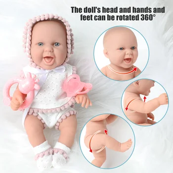 10 inch simulare bebe renăscut silicon 26CM nou-născut impermeabil Realist agent papusa biberon Parte Rattle set de educație pentru jucării