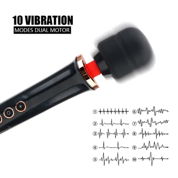 10 Moduri de Magie Clitoris cu Vibrator Bagheta pentru Masaj Lesbiene Vagin Vibrator Corp Masaj USB Masturbator Jucărie Sexuală pentru Femei Impermeabil