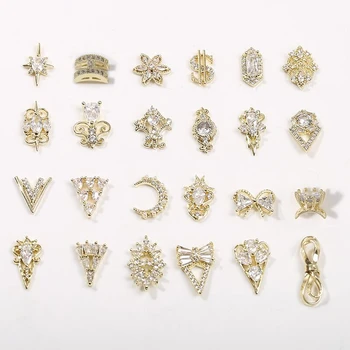 10 Pc-uri de Lux, Farmec Zircon 3D Decoratiuni de Arta Unghiilor Aliaj de Aur Clasic Cristal Bijuterii cu Diamante, Manichiură Accesorii de Design